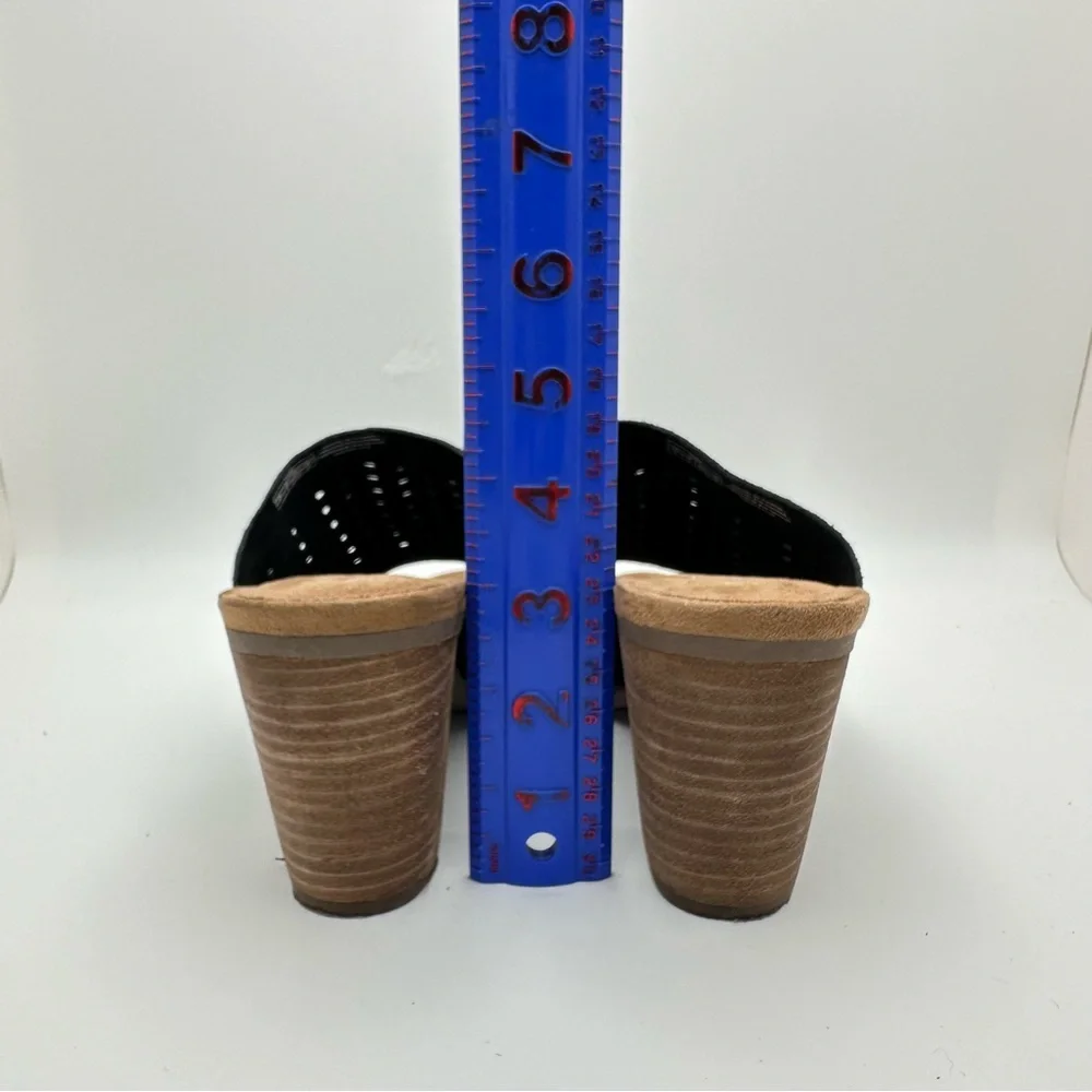Toms Women Sandals High Heeled Slip On Open Toe Perforated Mules Black S… - Picture 7 of 12